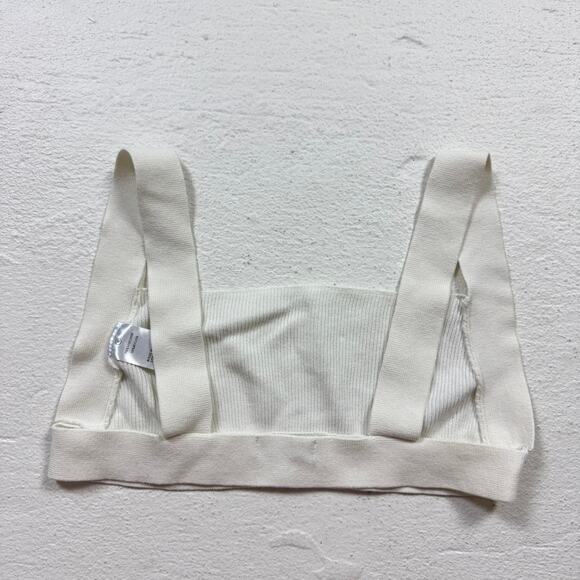Fashion Nova White Rib Knit Crop Tank Bralette, Size Medium - Picture 6 of 6